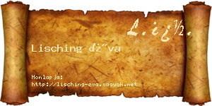 Lisching Éva névjegykártya